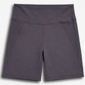 LegEnd Active‎ Womens High Waisted Ribbed Biker Shorts Purple XL 7 Inch Inseam